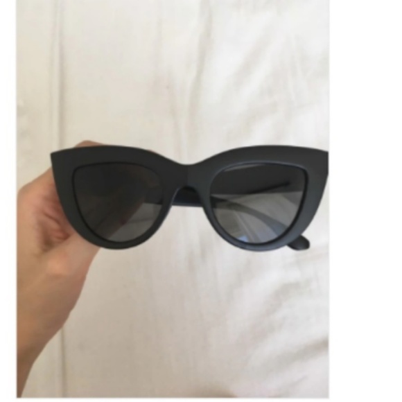 Fiona- Feline Matte Black Cat Eye Sunglasses - Picture 3 of 8